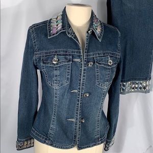 V Cristina Bling Matching Jeans & Jean Jacket